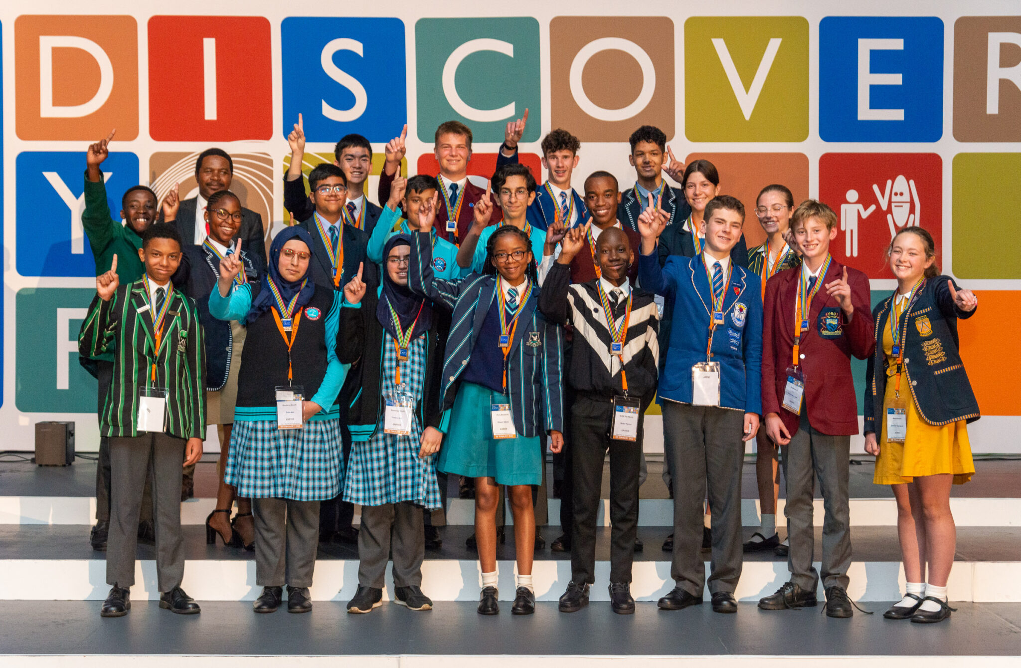 Students presenting projects at Eskom Expo